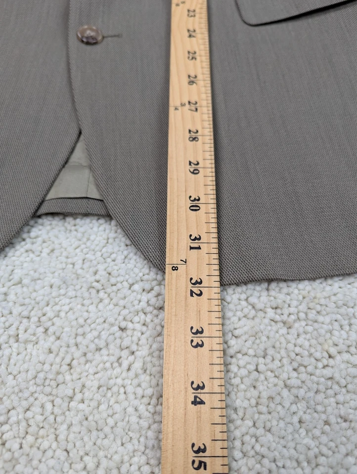 Traje Para Hombre 42R 34x28 Lana Tostada Haggar Vintage 2 Piezas Chaqueta Pantalones 3 Botones EE. UU. Foto 4 de 4