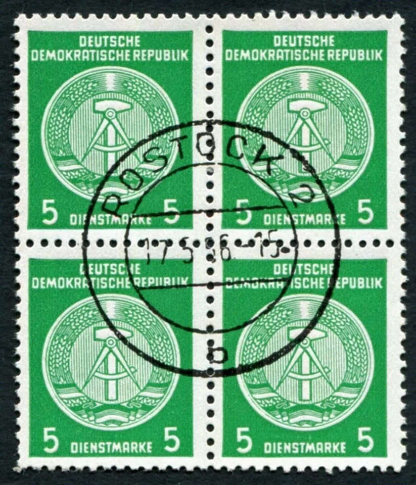 GERMANY East DDR 1954-6 6pf bright emerald SGEO202 used NG OFFICIAL ##W8 - Image 1 of 1