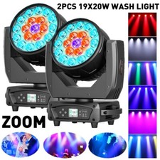 2x 380W LED RGBW Beam Wash Zoom Moving Head Stage Light DJ Disco Xmas Bar DMX