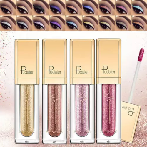 Pudaier DIAMOND Glitter Shimmer Matte Eyeshadow Liquid Eye Shadow Beauty Makeup - Picture 1 of 36