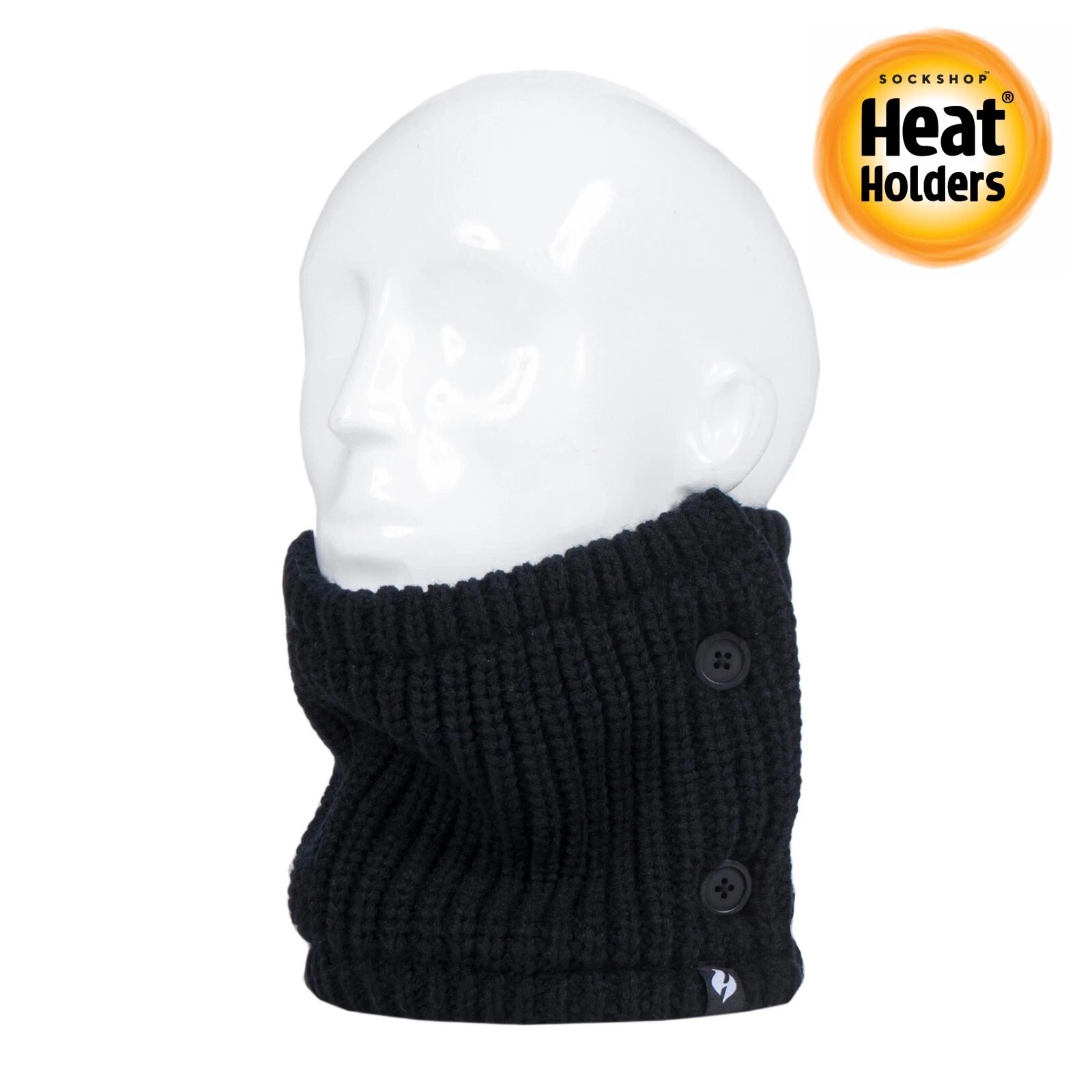 Unisex Neck Warmer Button Up Thermal Soft HEAT HOLDERS "Clyde" in Black - 1 Pack
Opens in a new wind