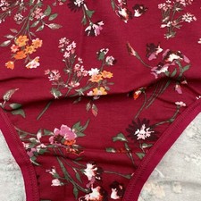 Lane Bryant Cacique Cotton Hipster Panty 18/20 Blossoms Beet Red FLORAL