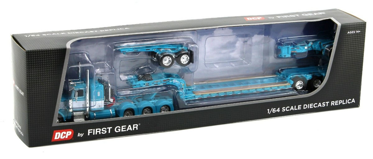 COSCO 青 トレーラー 1/64 スケール 2022 DCP 1:64 *AQUA* Peterbilt 389 Tri-Axle w/Magnitude
