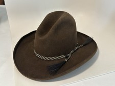 Dave Brown the Hatter Beaver Felt Cowboy Hat Western Brown Size 7 Cattleman wBox