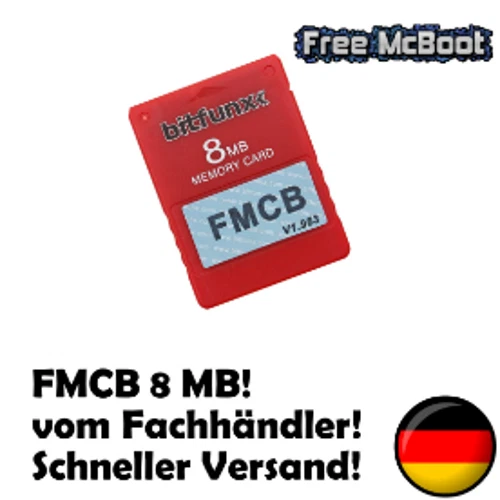 BITFUNX 8MB Memory Card Speicherkarte für PlayStation 2 PS2 FMCB V1.953 DE