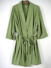 Sioro Size 3X Green Jersey Knit 100% Cotton Bathrobe