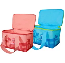 Trader joe's Mini Insulated Bags SET PEACH & BLUE NEW LIMITED  EDITION IN HAND