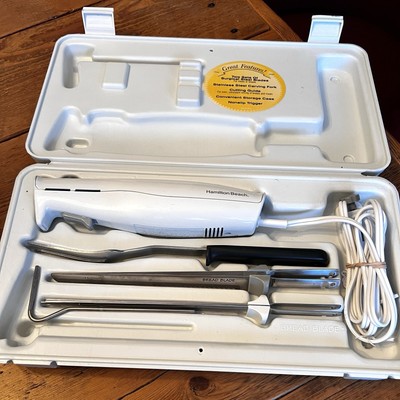 Hamilton Beach Deluxe Carve 'N Set Electric Carving Kit #74270 Vintage 2 blades