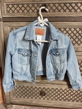 Levi's Denim Kids Trucker Jacket Classic Jean Jacket Light Wash Size 6-7 Logos