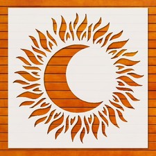 Reusable Fire Moon Stencil Template for Airbrush  DIY Crafts - StencilAir
