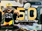 2015 Topps Chrome Super Bowl 50 Die Cut Silver Refractor Clay Matthews #/99