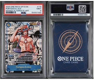 2025 One Piece OP13 EN #119 Portgas D. Ace Manga Alternate Art PSA