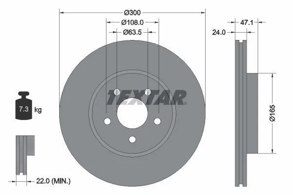 TEXTAR Brake Discs & Pads Front & Rear Braking Set For Ford Mondeo Jaguar X-Type - Image 4 of 4