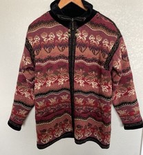 Vintage Icelandic Design Fair Isle Nordic Wool Cabin Alpine Sweater Size Small