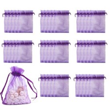 40 Pcs Empty Lavender Bags, Small Drawstring Pouch Mesh Bags Medium