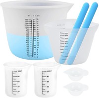 Silikon Messbecher Set 100Ml-1000Ml Mit RüHrstäBchen FüR Epoxidharz Diy Basteln