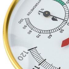 ɪSauna Temperature Gauge Hygrometer 10 To 120℃ Wall Mounted Aluminum 2 In 1