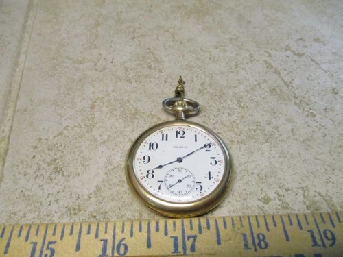 Antique Elgin Pocket Watch Gold FIlled 20yr 7J Model 3 311 12S Parts Repair 1916