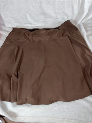 SparkleSkirts Bolder Athletic Wear Brown Running Skort Zipper Pockets In/Out 3XL