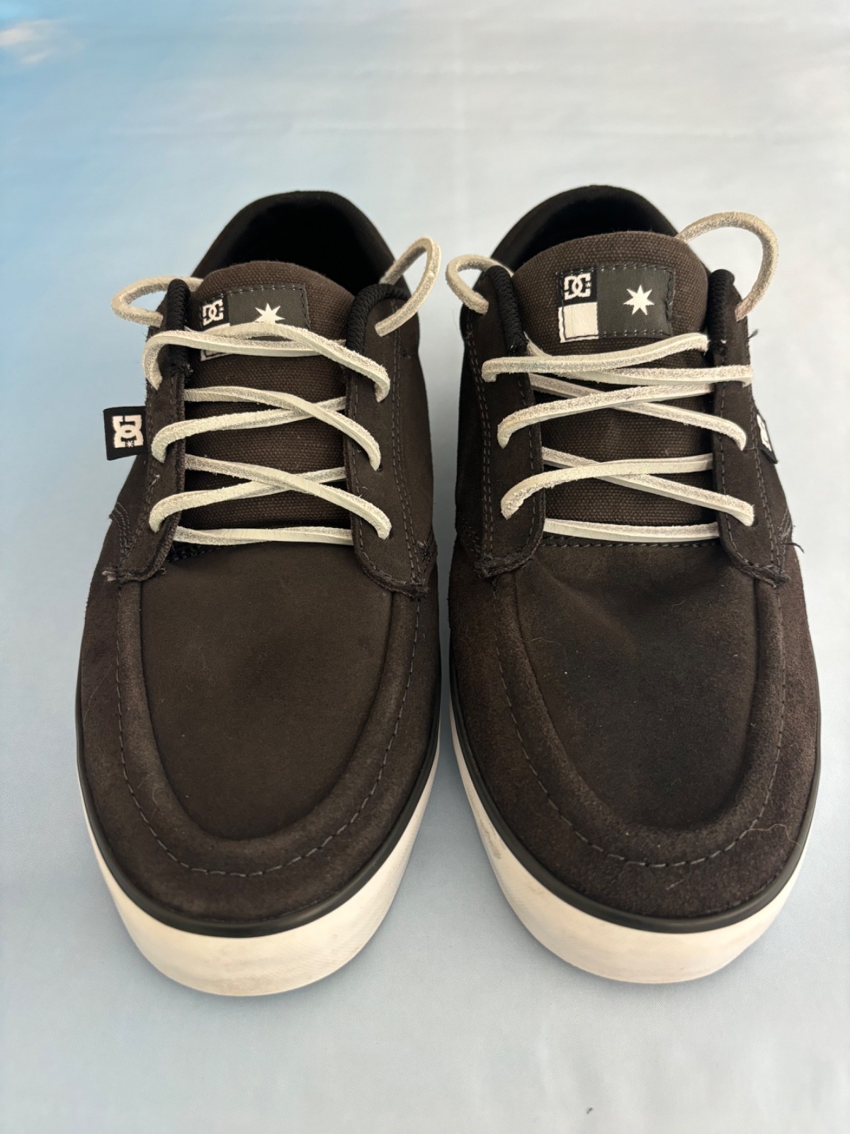DC Shoes Mens Size 11 Black Super Suede Lace Up Logo Skatebo