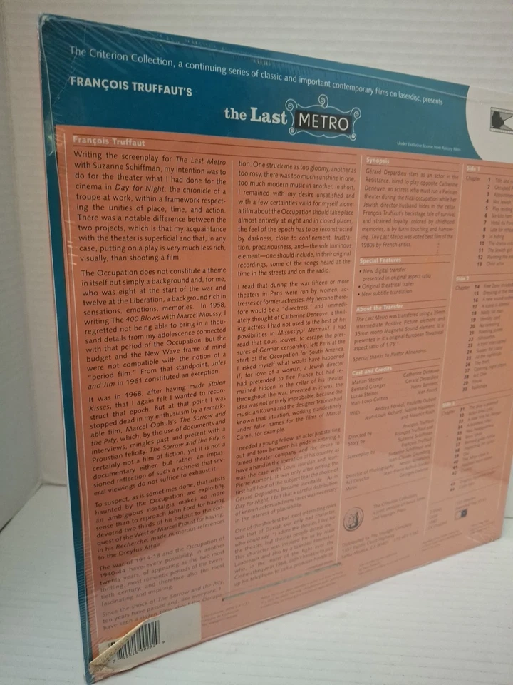 The Last Metro  (1980 LASERDISC France)Francois Truffaut,NEW/SEALED,gr - Image 3 of 4