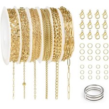 18k Gold Necklace Chains for Jewelry Making 52.5 FT 304 Stainless Stee