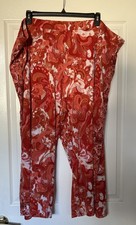 Susan Graver Regular Printed Liquid Knit Pull-On Crop Pants Coral/Pink 4X A50874