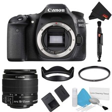 Canon EOS 80D DSLR Camera Body Only Basic Filter Bundle Intl Model