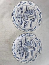 Blue Chicken Rooster 3D Wall Hanging Plates, Ganz Bella Casa Rooster Decor