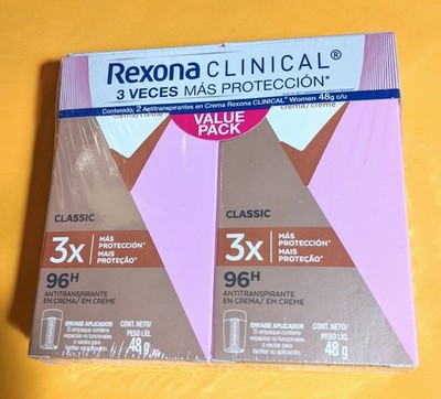 2 PK Rexona Antiperspirant Clinical classic cream for women 48 g EACH