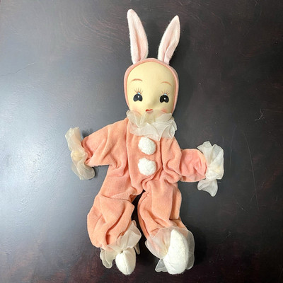 Vintage Easter Bunny Pixie Elf Posable Shelf Sitter Doll MopPets Sarco Japan 10''