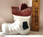 Vintage "Old Lady Who Lived in a Shoe" Metal Bank 6" Painted  Missing Stopper — photo 2
