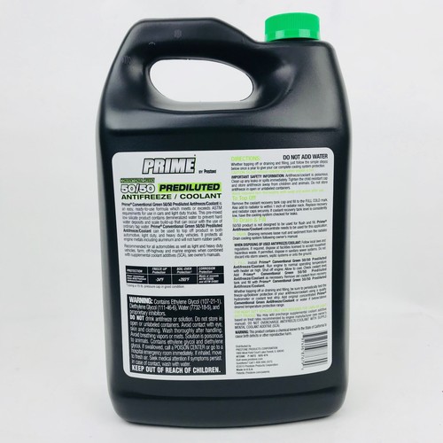 50/50 PREDILUTED ANTIFREEZE/COOLANT 1 GAL CONVENTIONAL GREEN PRIME BY