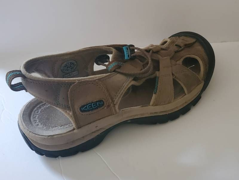 KEEN Sandali sportivi escursionistici da donna Venezia marroni impermeabili bungee stringati 9