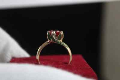 1.25 CTW Lab Created Ruby & Emerald Beauty of Beast Rose Ring 14k Rose Gold Over