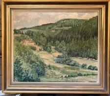 O.H.Hohwald Oil Painting° View IN The Valley Panorama Antik ° Edge of the Forest