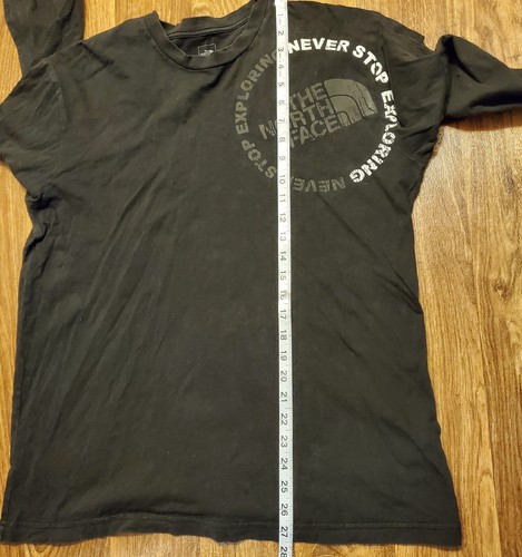 The North Face Shirt Black & Gray White Logo Graphic Long Sleeve Sz Med - Picture 7 of 7