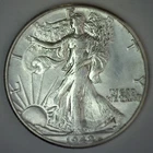 1942 Walking Liberty Half Dollar Silver Brilliant Uncirculated 50c Walker Coin
