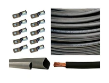 1/0 Gauge 1/0 AWG 10 Feet Black Welding Battery Pure Copper Flexible Cable + ...
