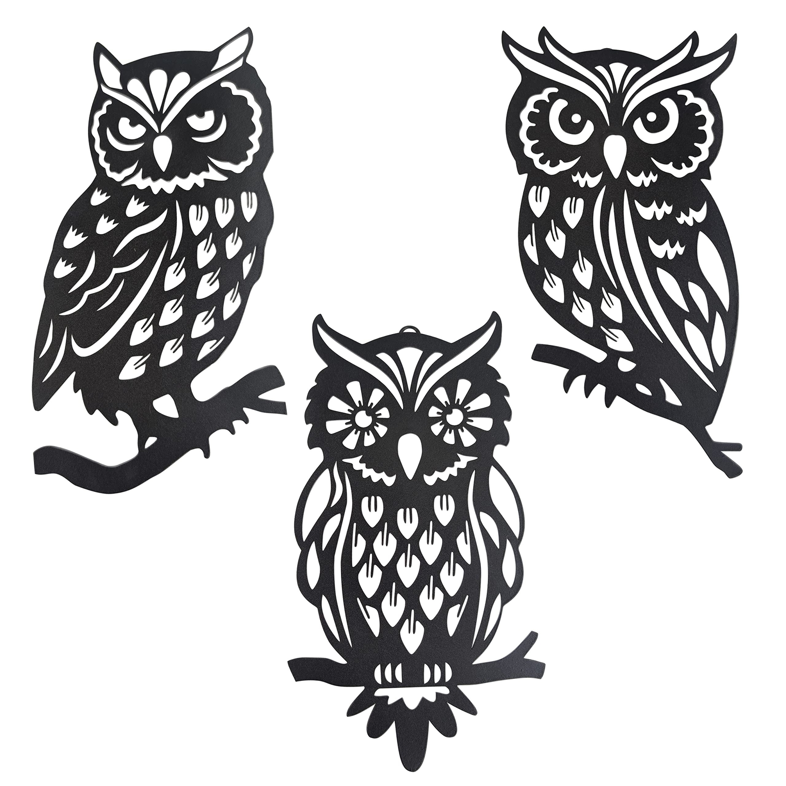 Metal Owl Wall Decor 3 Pieces Black Owl Wall Art for Farmhouse Home Office Li...