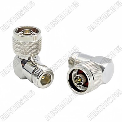 1x N Male Plug to N Female Jack Right Angle RA Adapter N/N Connector Converter