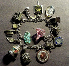 & 17 Charms, Movers, Loaded 7.25" Vintage 50's+ Sterling Silver Charm Bracelet