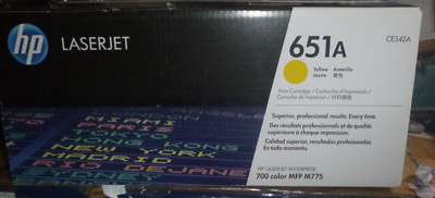 HP CE342A 651 Yellow Toner Cartridge, LaserJet Enterprise 700 Color M775 NEW!
