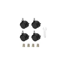 4 PCS Nylon Caster Wheels with Brake, Black Swivel Castor Wheels