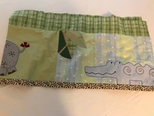 Lambs & Ivy Jungle Animal Print Nursery Window Valence Curtain 100% Cotton