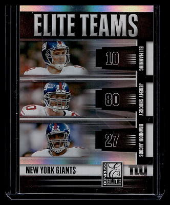 2007 DONRUSS ELITE TEAMS BLACK ELI MANNING/JEREMY SHOCKEY/BRANDON JACOBS /800