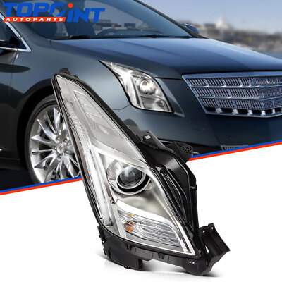 For 2013-17 Cadillac XTS 3.6L Right Passenger Headlight Assembly Chrome Housing