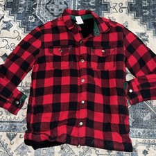 Youth Boy XL Tommy Bahama Sherpa Lined plaid Flannel Shirt Jacket 14/16 WARM