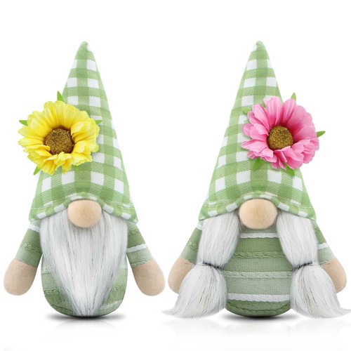 Lot De 3 Gnomes Peluche Printemps - Décoration Pâques Elfe Maison 17cm