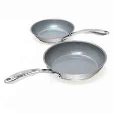 Chantal Set of 2 Ceramic Coated Fry Pans | 8" & 10"